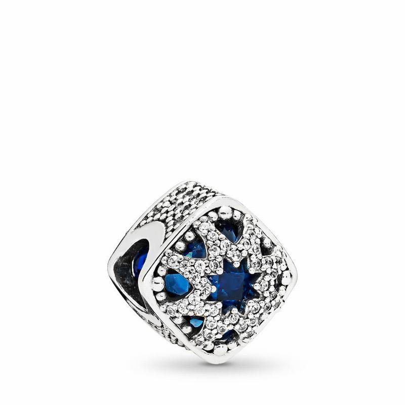 Pandora Glacial Beauty Charm - Sterling Silver/Blue/Mixed Stones/Cubic Zirconia - Canada | MG3989HR